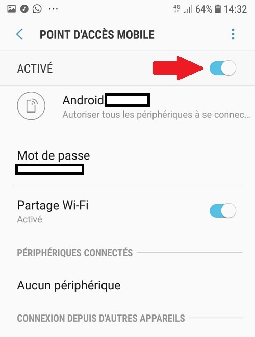 Activer le point d'accès mobile Android - Kiatoo