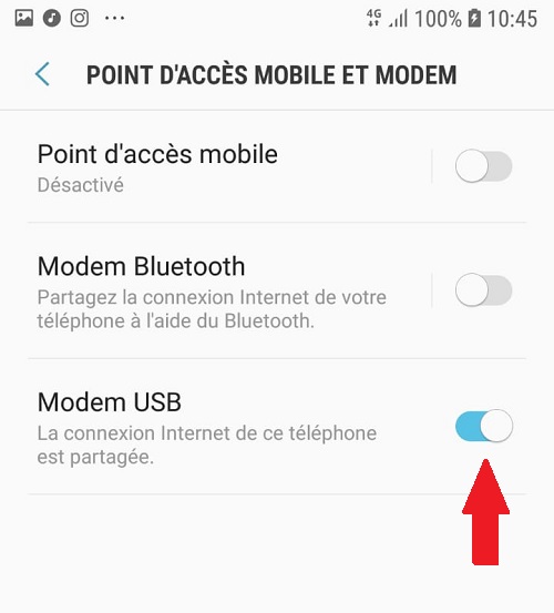 Modem USB Android pour effectuer un partage de connexion - Kiatoo